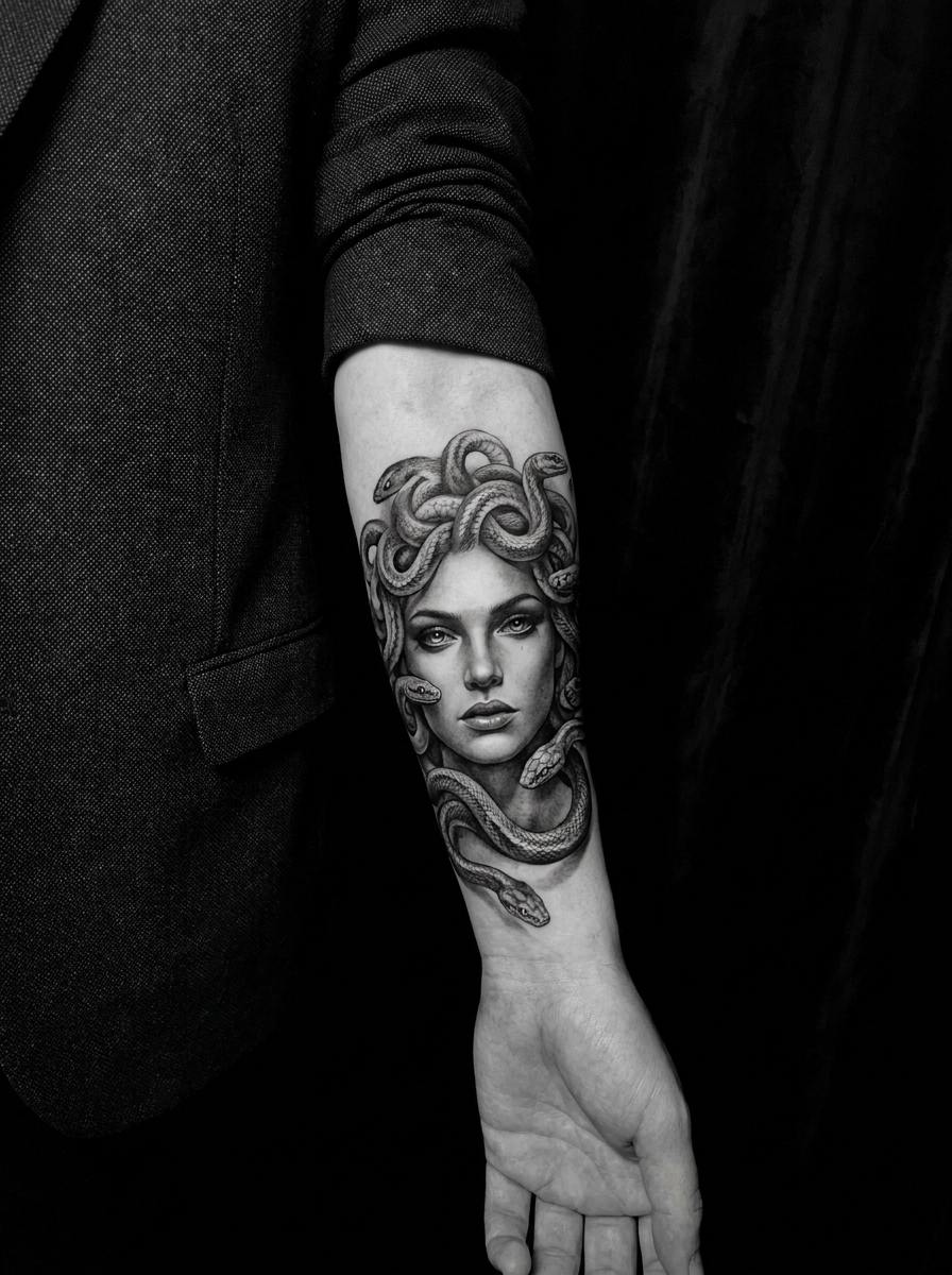 Tatuaj Medusa realism